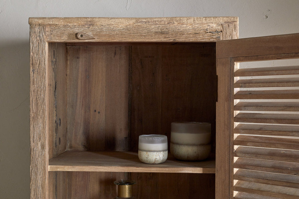 Ibo Reclaimed Wood Slatted Tall Cabinet Natural