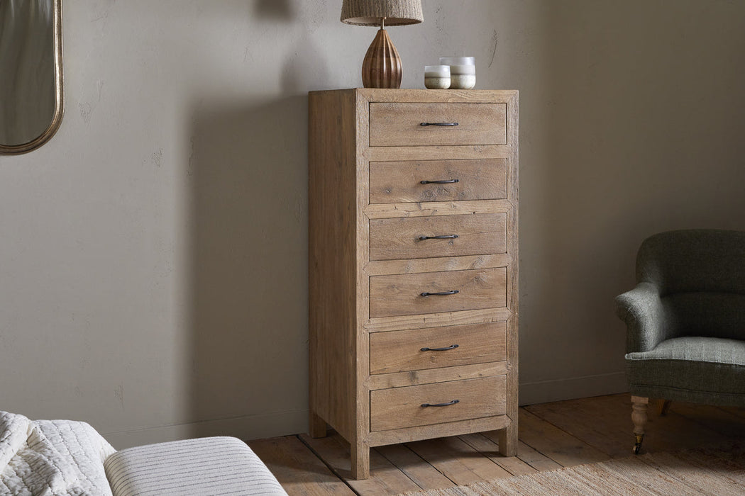 Iya Reclaimed Wood Tall Boy Chest Of Drawers Natural