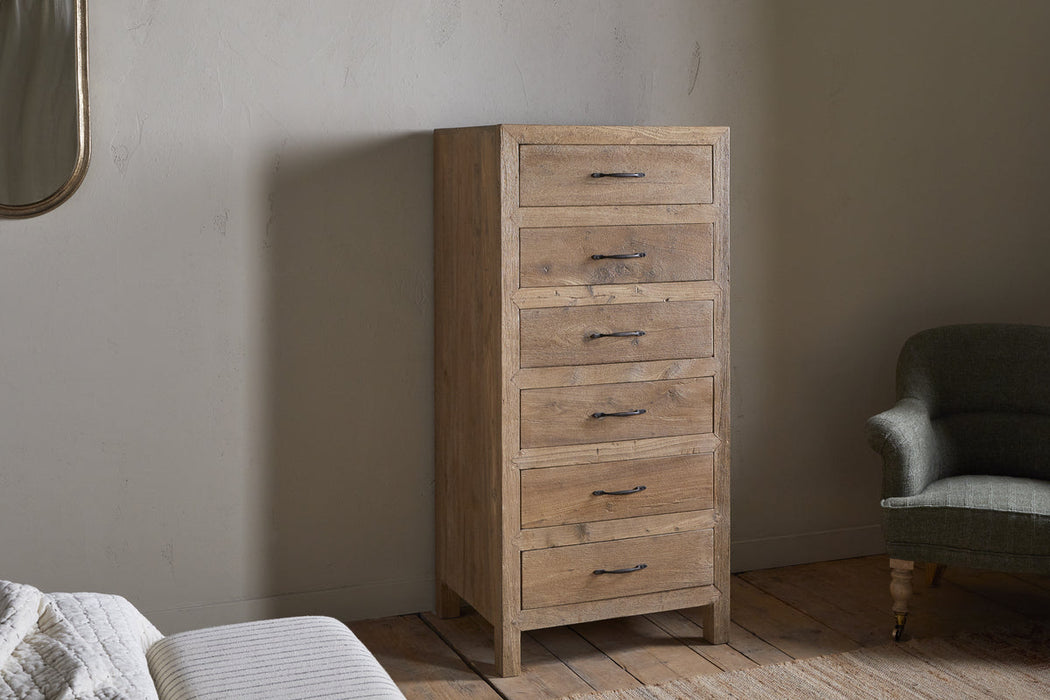 Iya Reclaimed Wood Tall Boy Chest Of Drawers Natural