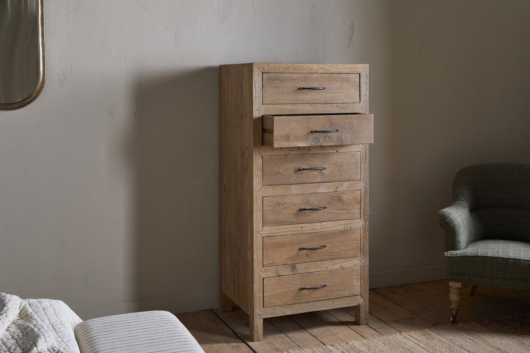 Iya Reclaimed Wood Tall Boy Chest Of Drawers Natural