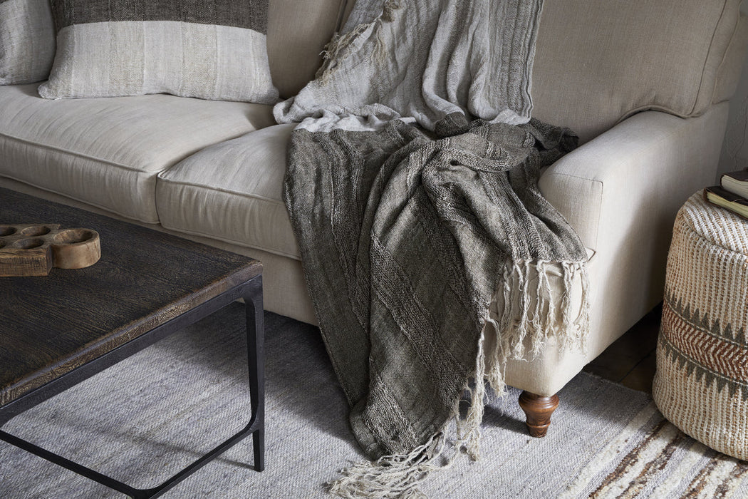 Munir Linen Throw Charcoal