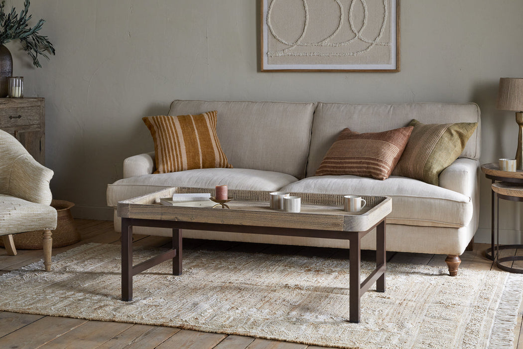 Nisha Reclaimed Wood Iron Coffee Table Natural