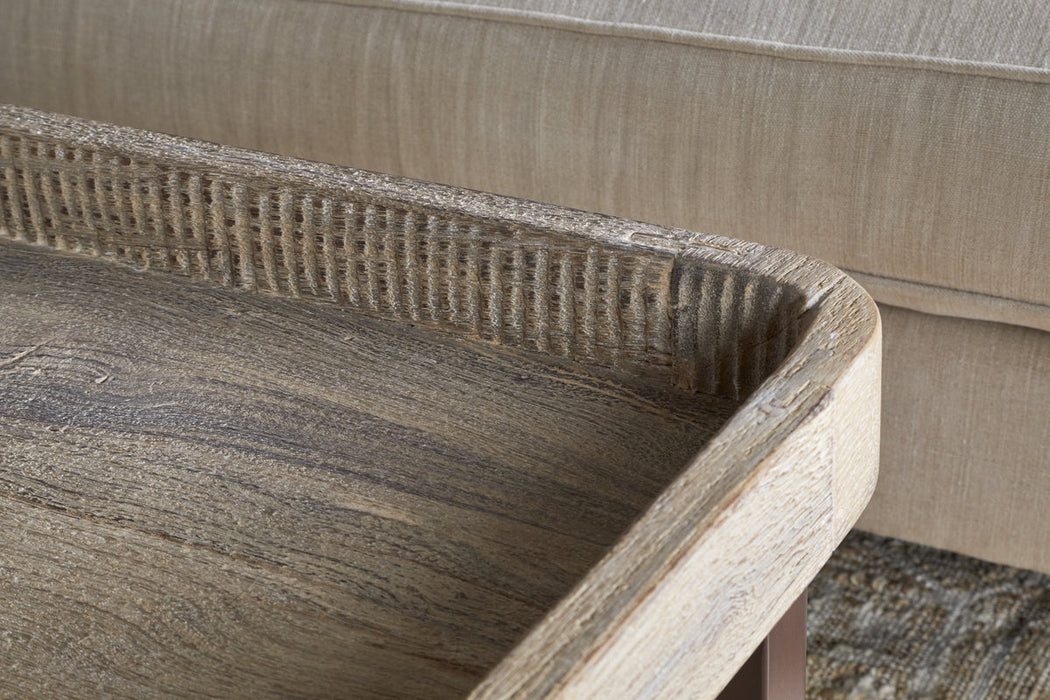Nisha Reclaimed Wood Iron Coffee Table Natural