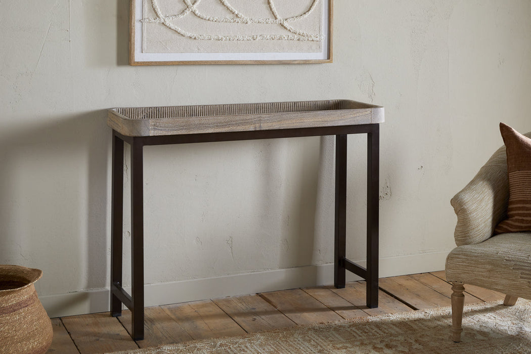 Nisha Reclaimed Wood Iron Console Table Natural