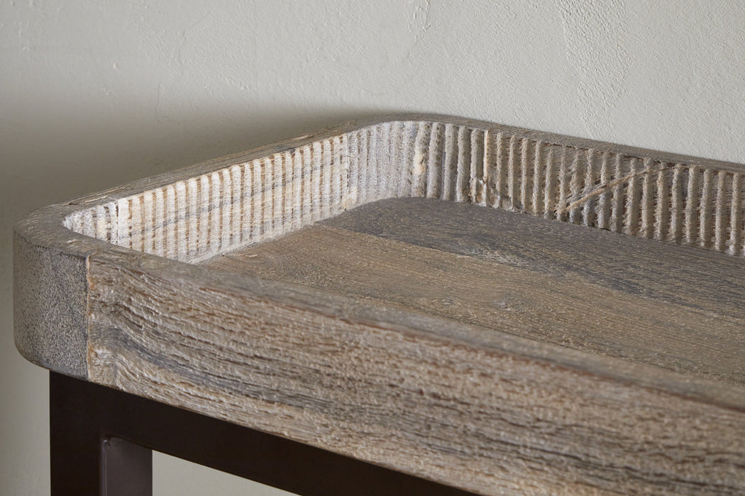 Nisha Reclaimed Wood Iron Console Table Natural