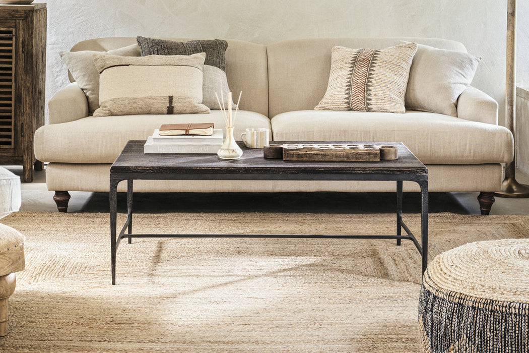 Sita Reclaimed Wood Iron Coffee Table Chocolate Brown