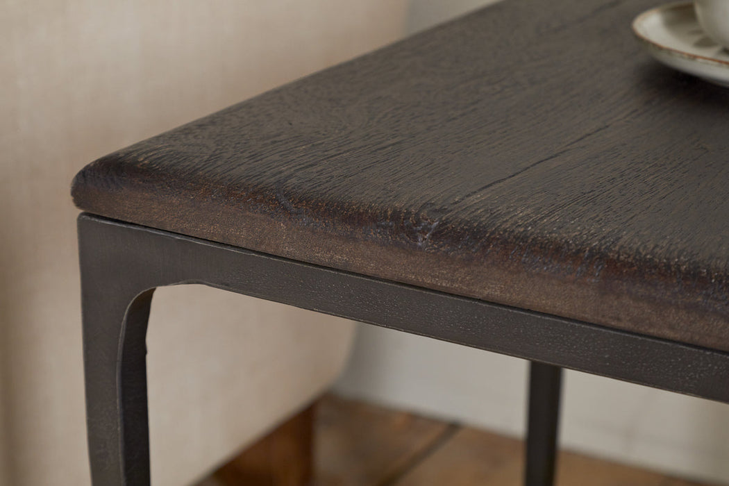 Sita Reclaimed Wood Iron Side Table Chocolate Brown