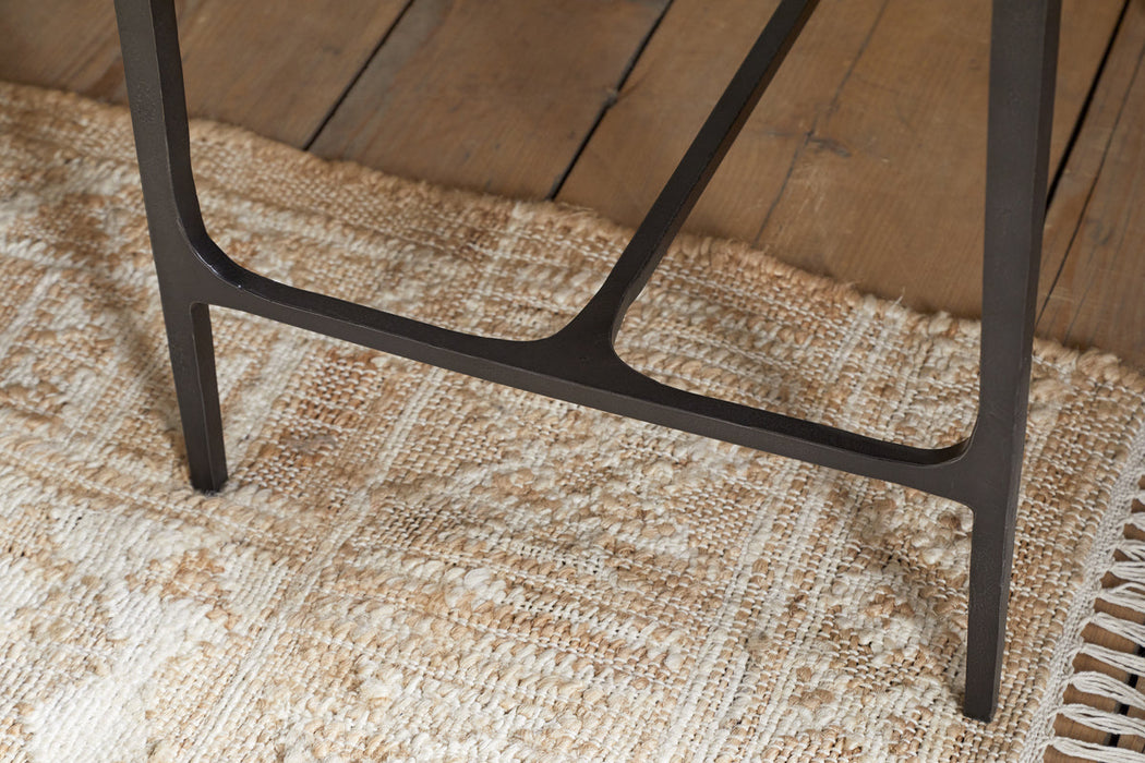 Sita Reclaimed Wood Iron Side Table Chocolate Brown