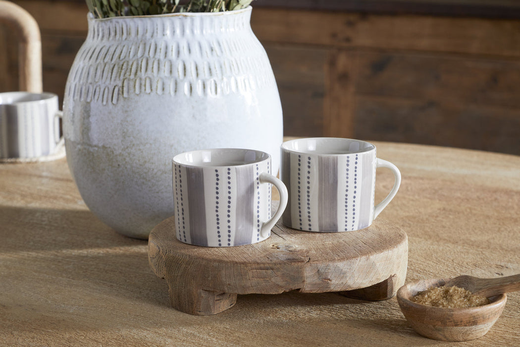Patthar Mug - Cream & Grey - Small Set of 2
