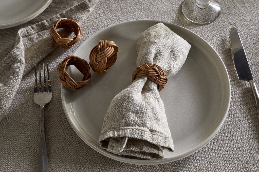 Bersama Rattan Napkin Rings Natural Set Of 4