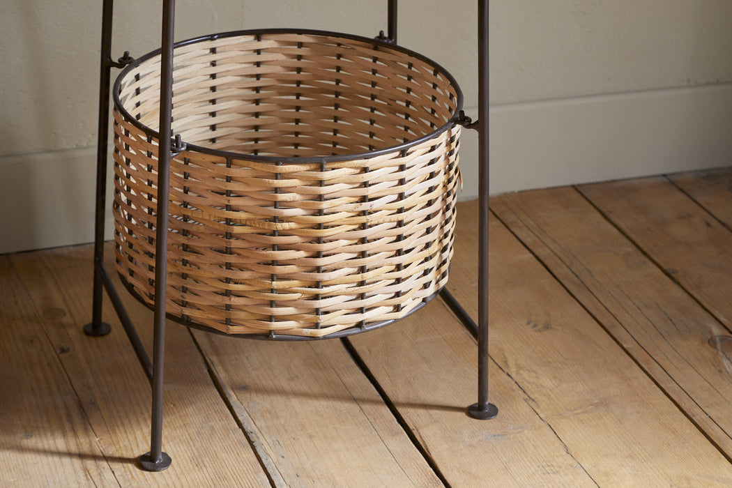 Montali Iron Rattan Three Tiered Storage Stand Natural