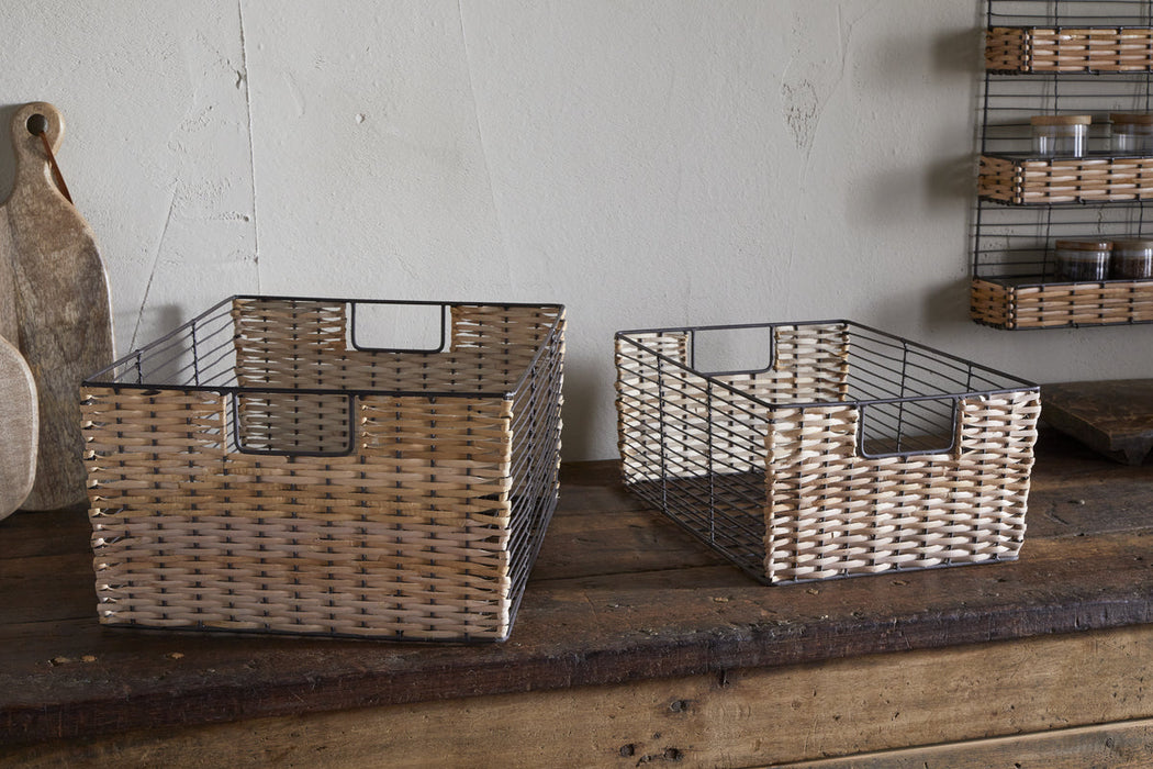 Montali Iron Rattan Storage Baskets Natural