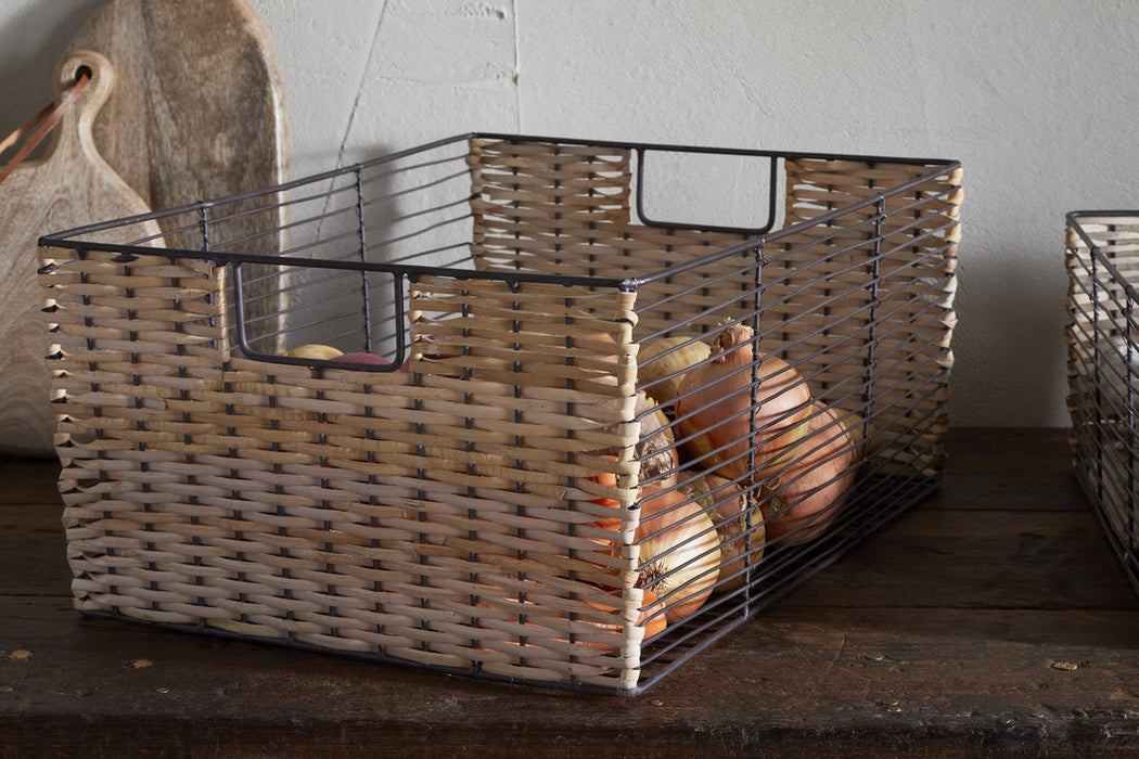 Montali Iron Rattan Storage Baskets Natural