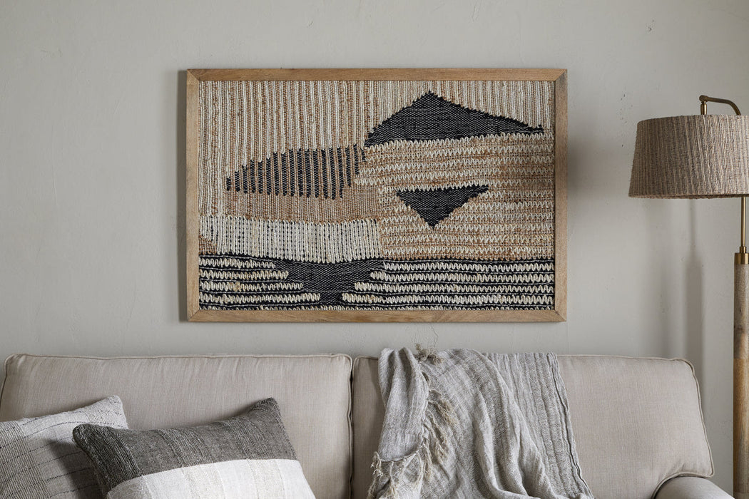 Birala Large Textured Wall Art Natural Dark Blue