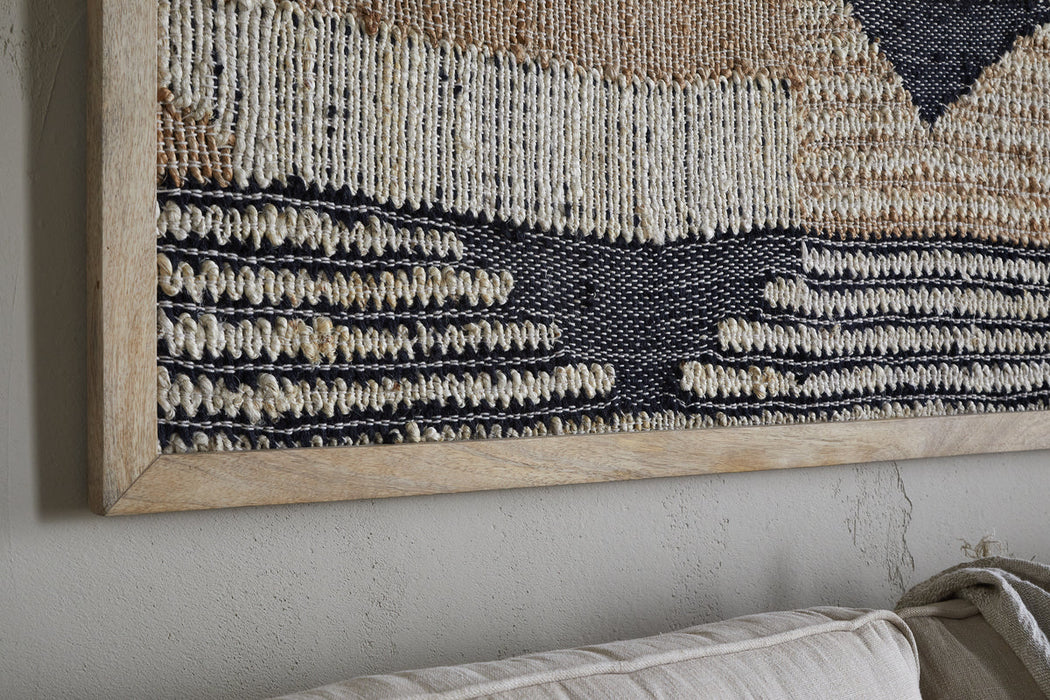 Birala Large Textured Wall Art Natural Dark Blue
