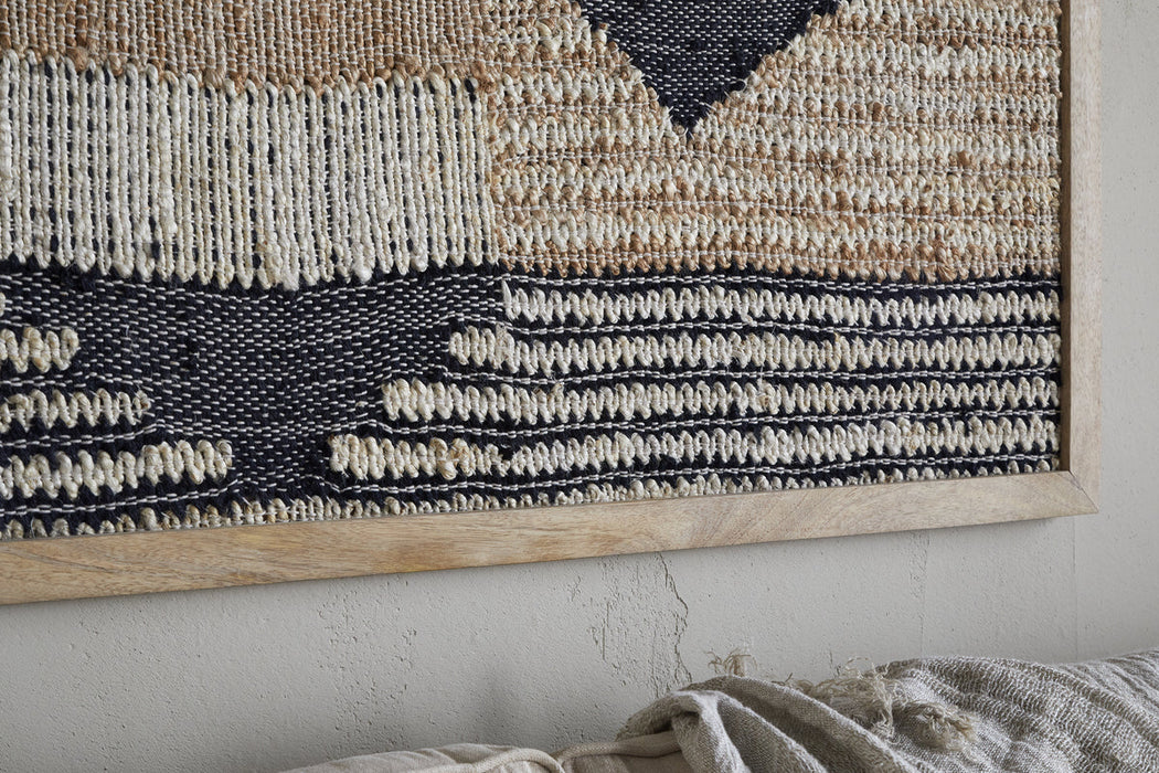 Birala Large Textured Wall Art Natural Dark Blue