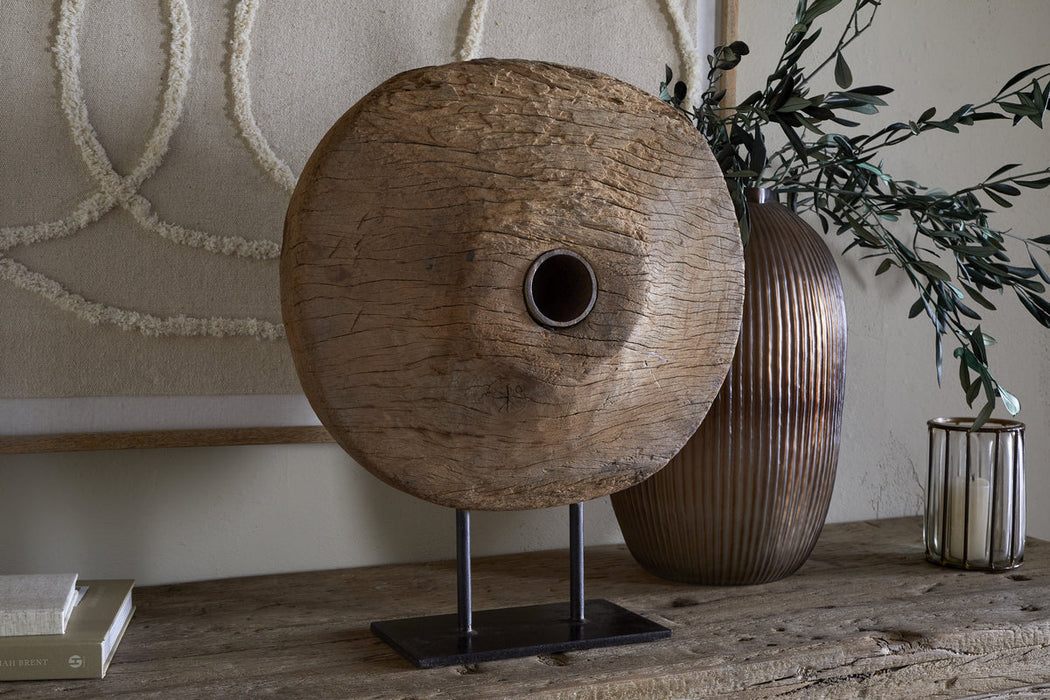 Cala Reclaimed Wood Objet On Stand Natural
