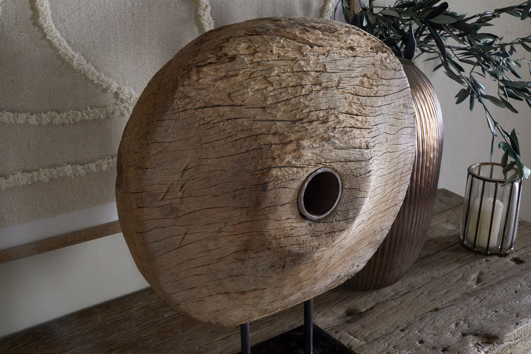 Cala Reclaimed Wood Objet On Stand Natural