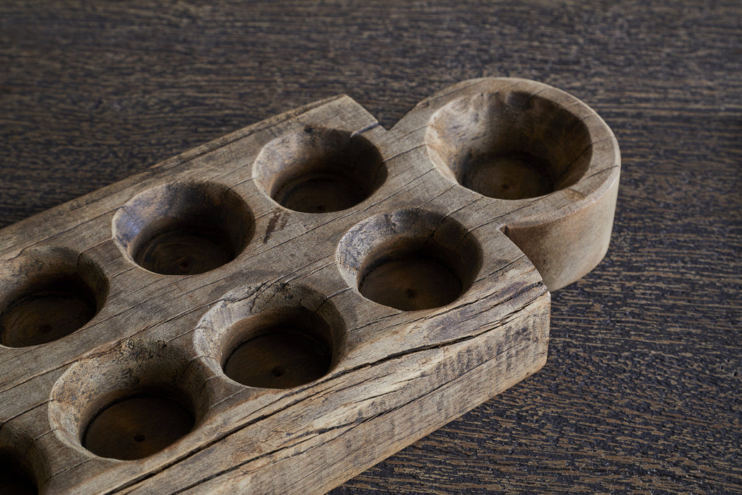 Makala Reclaimed Wood Tealight Holder Natural