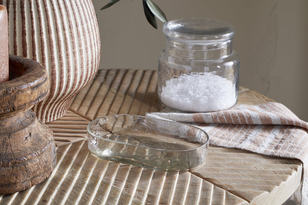 Ilcoso Recycled Hammered Glass Soap Dish Clear