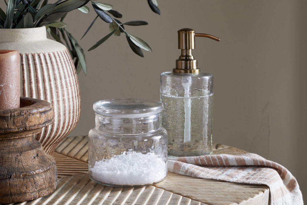 Ilcoso Hammered Glass Storage Pot Clear