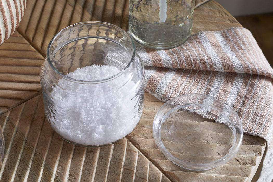 Ilcoso Hammered Glass Storage Pot Clear