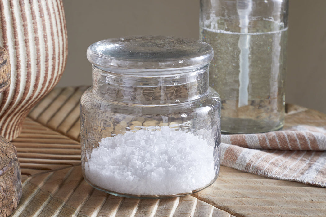Ilcoso Hammered Glass Storage Pot Clear