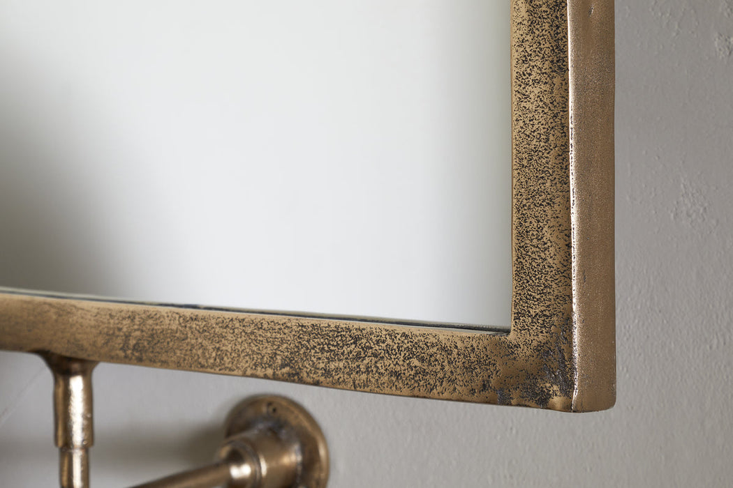Visala Square Swivel Wall Mirror - Antique Brass - Square