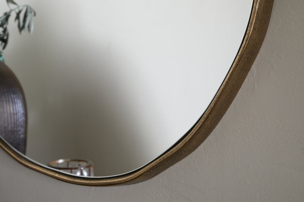 Mchanga Organic Shape Mirror Antique Brass
