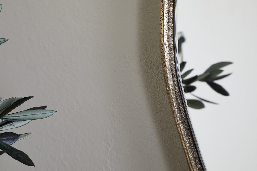 Mchanga Organic Shape Mirror Antique Brass