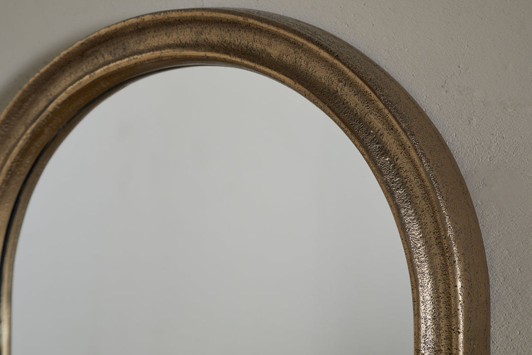 Mbwa Oval Mirror Antique Brass