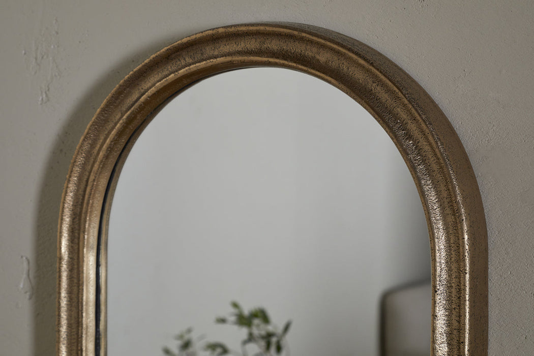 Mbwa Oval Mirror Antique Brass