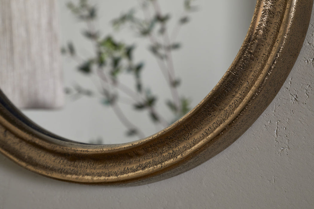 Mbwa Oval Mirror Antique Brass