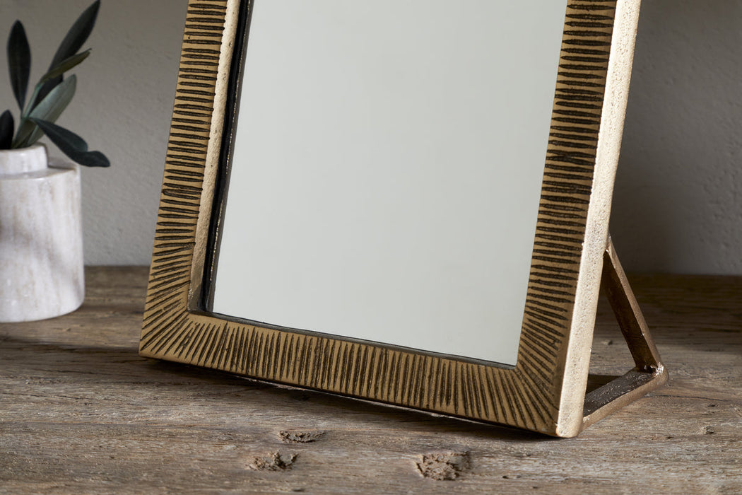 Baja Standing Mirror Antique Brass