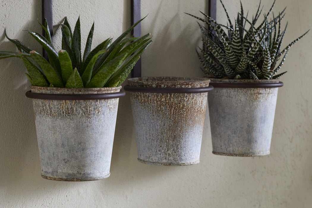 Tukana Triple Wall Hung Planter Zinc