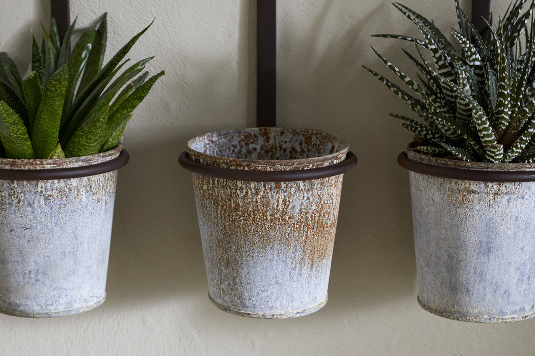Tukana Triple Wall Hung Planter Zinc