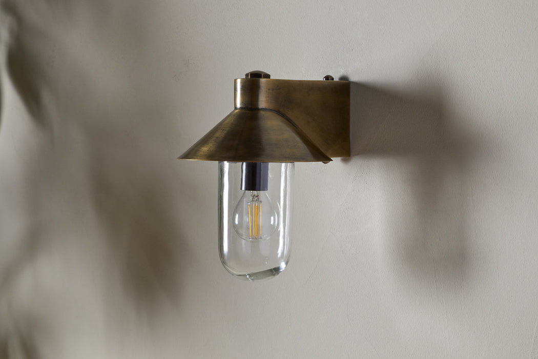 Singa Outdoor Wall Lamp Antique Brass