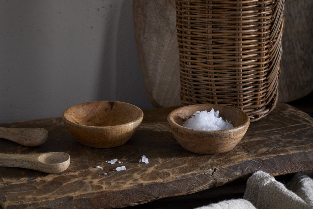 Daruka Salt Pepper Dipping Bowls With Spoons Natural