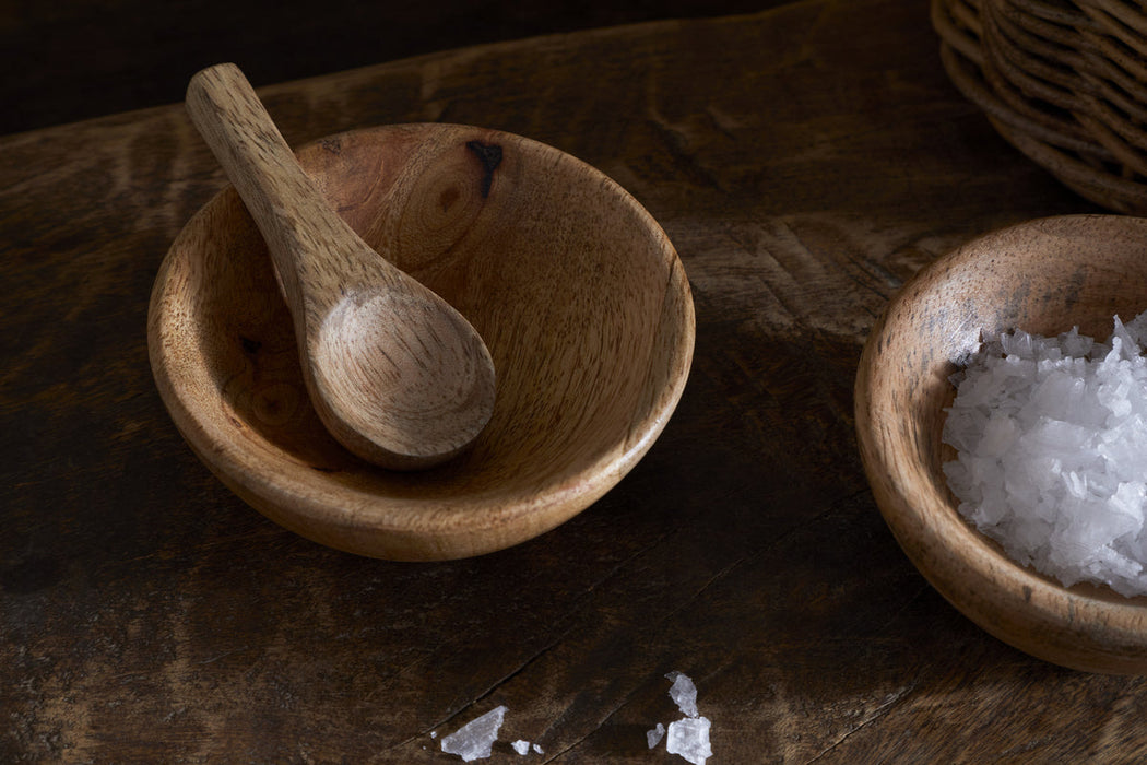 Daruka Salt Pepper Dipping Bowls With Spoons Natural