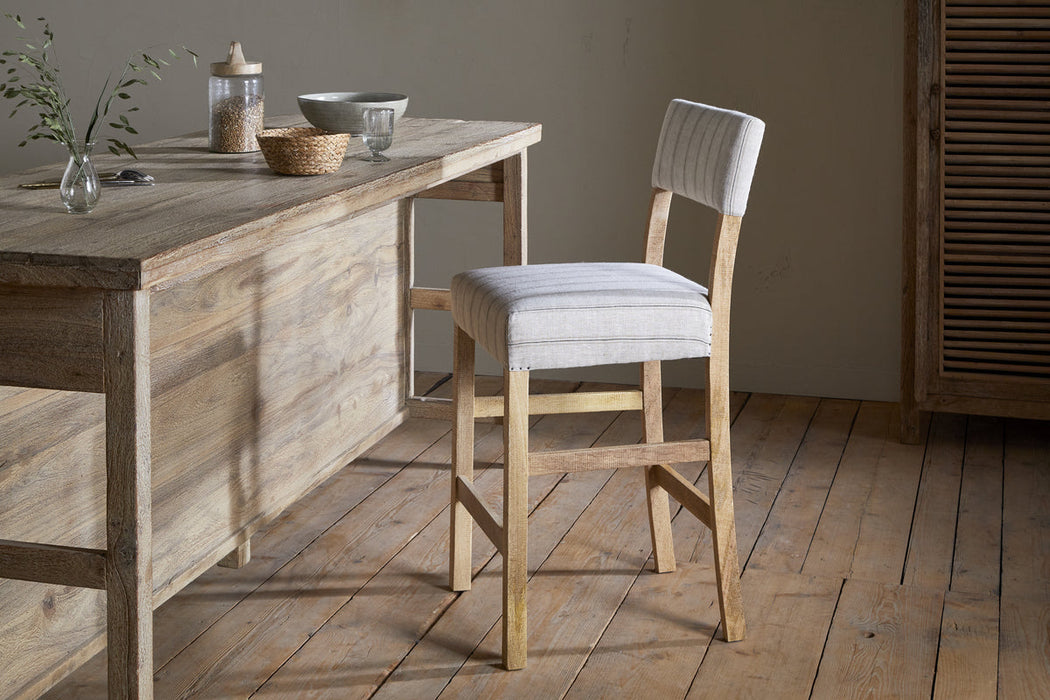 Nidhi Linen Upholstered Counter Chair Natural