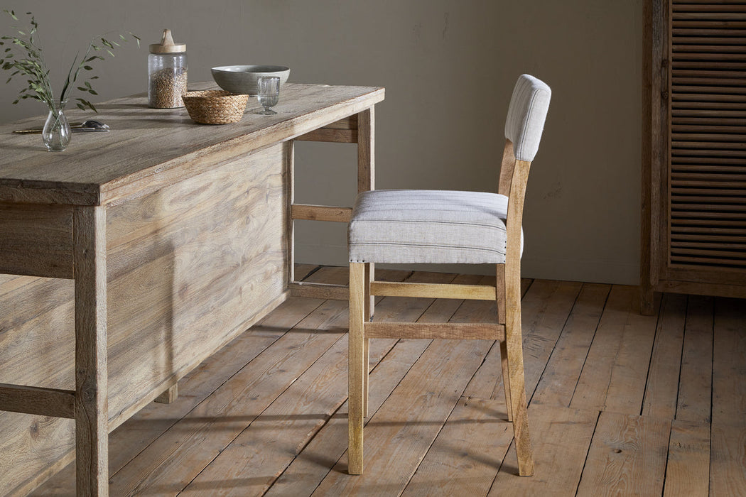 Nidhi Linen Upholstered Counter Chair Natural