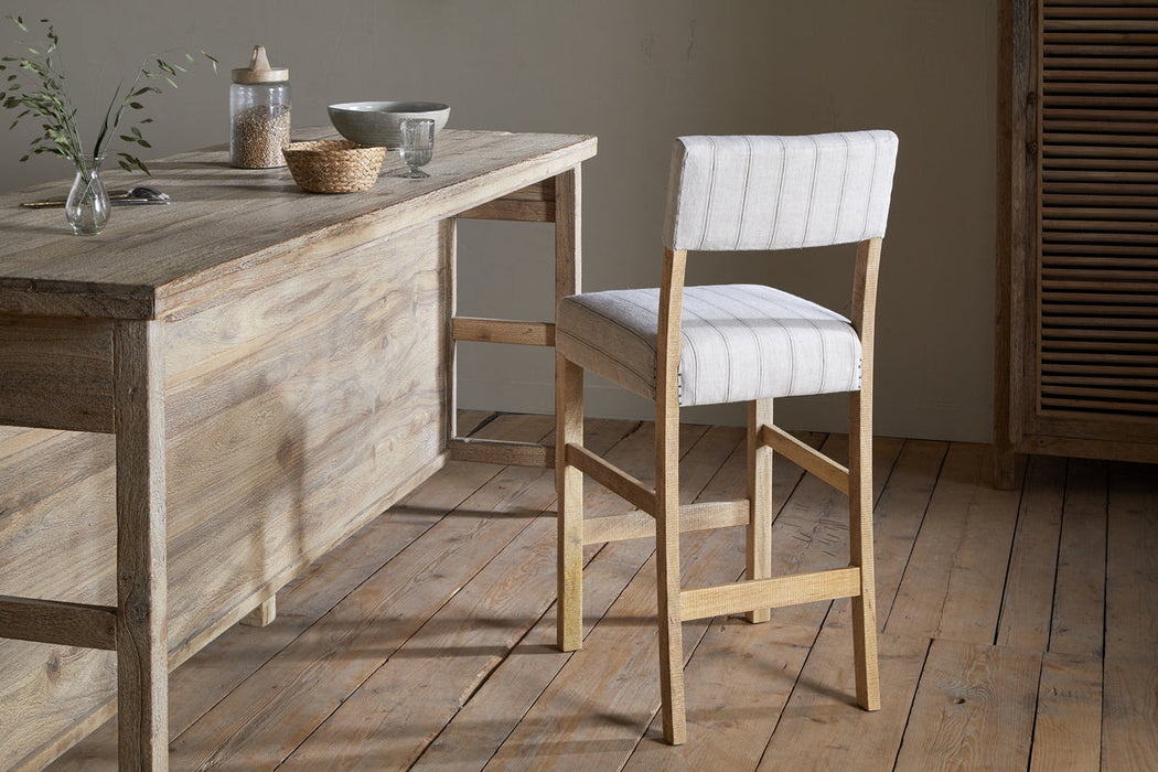 Nidhi Linen Upholstered Counter Chair Natural