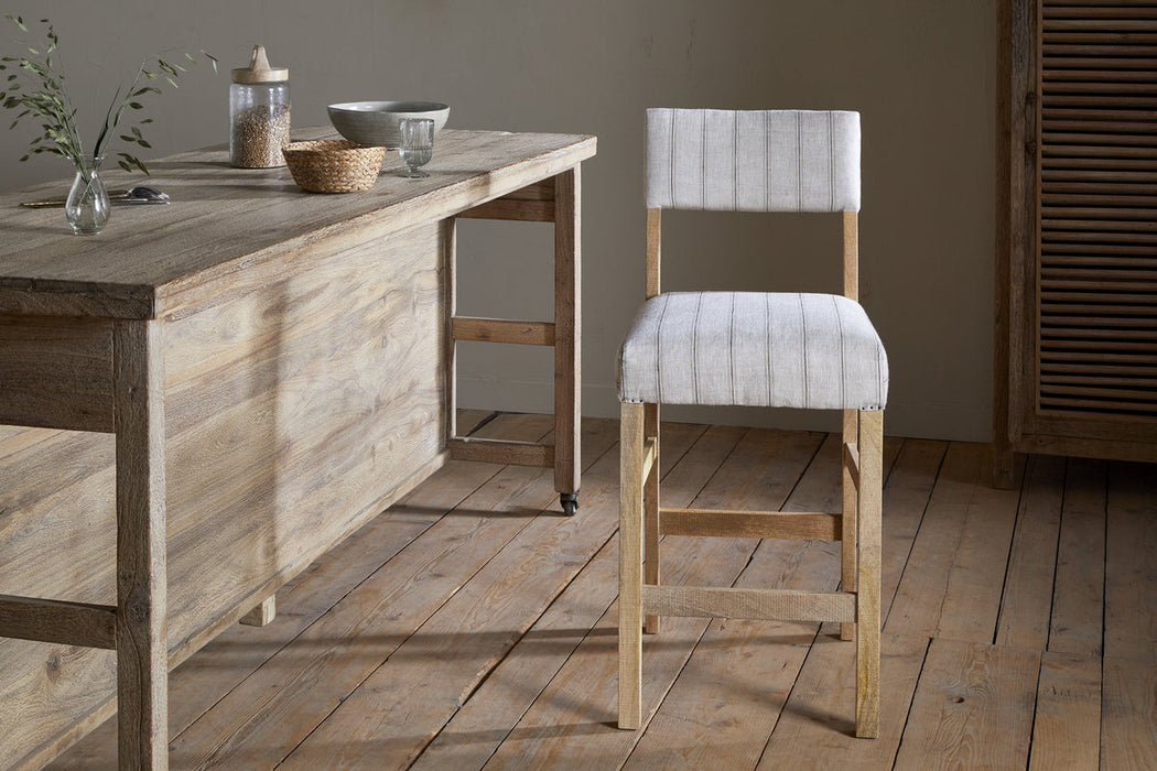 Nidhi Linen Upholstered Counter Chair Natural