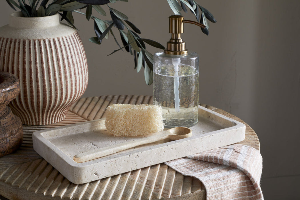 Ganda Travertine Vanity Tray Cream