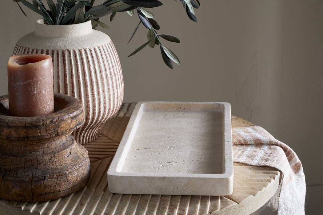 Ganda Travertine Vanity Tray Cream