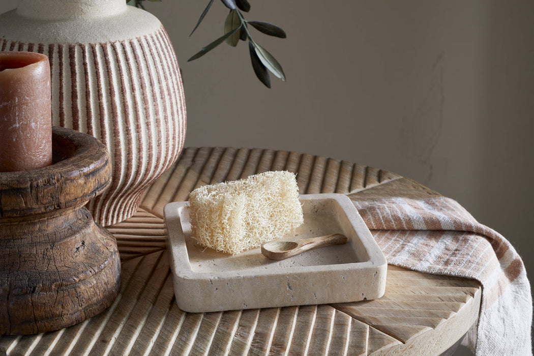 Ganda Travertine Vanity Tray Cream