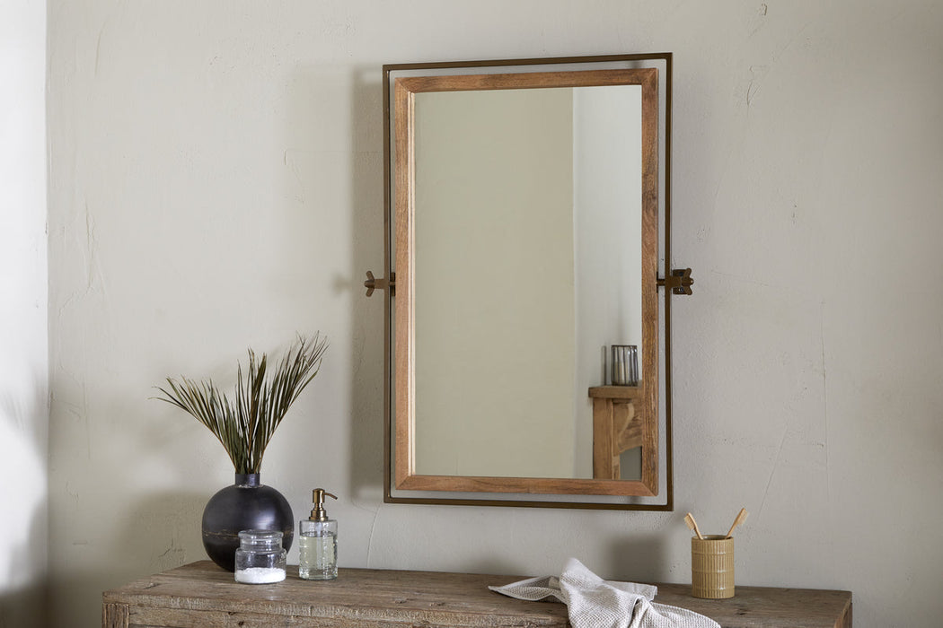 Mar Swivel Wall Mirror Antique Brass Natural