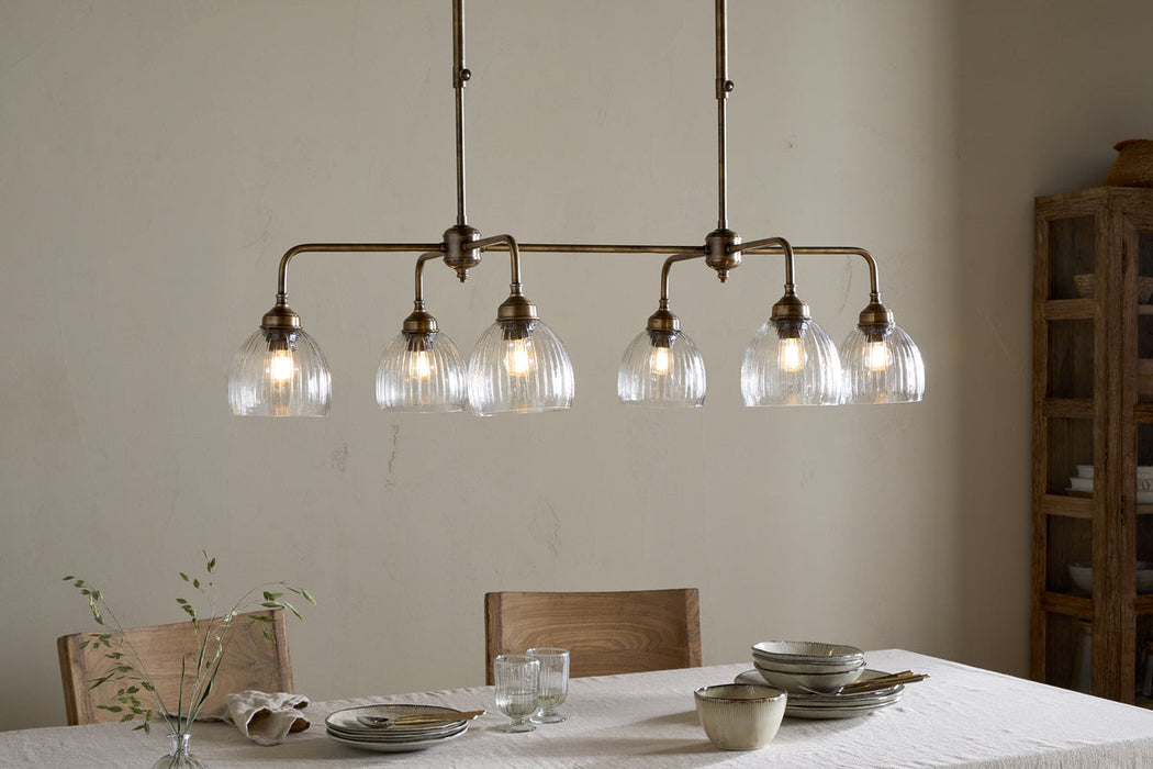 Kakira Chandelier Pendant Antique Brass Clear