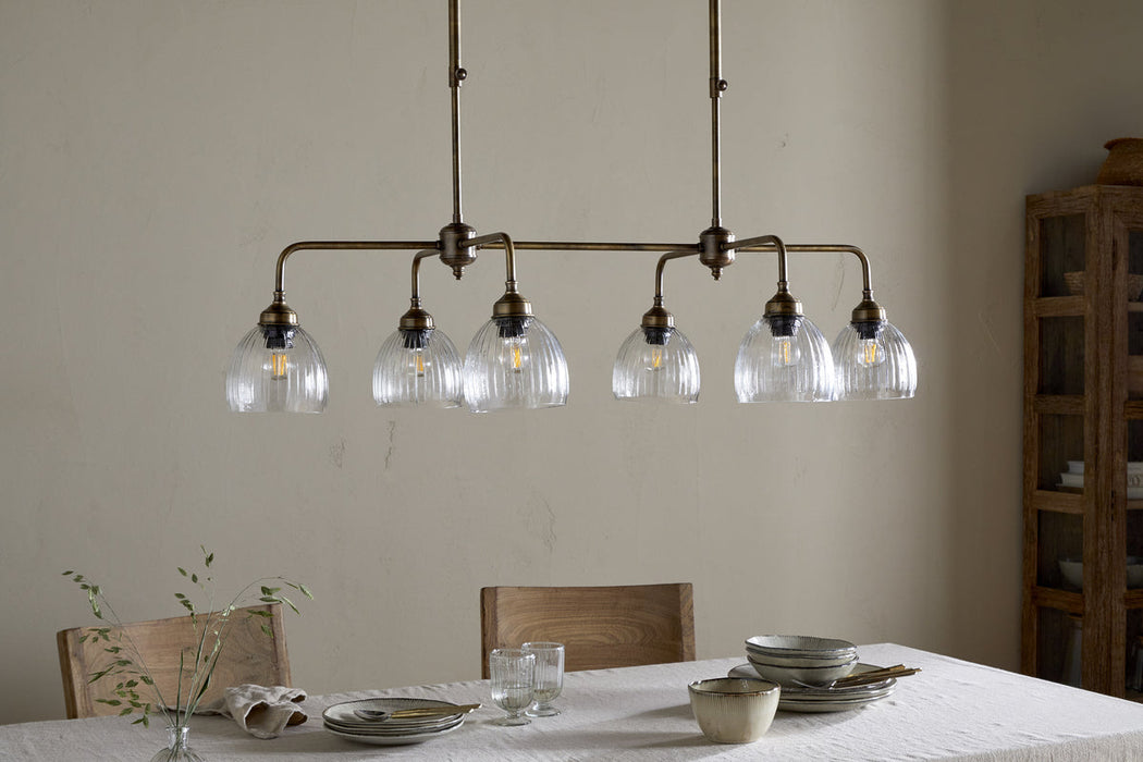Kakira Chandelier Pendant Antique Brass Clear