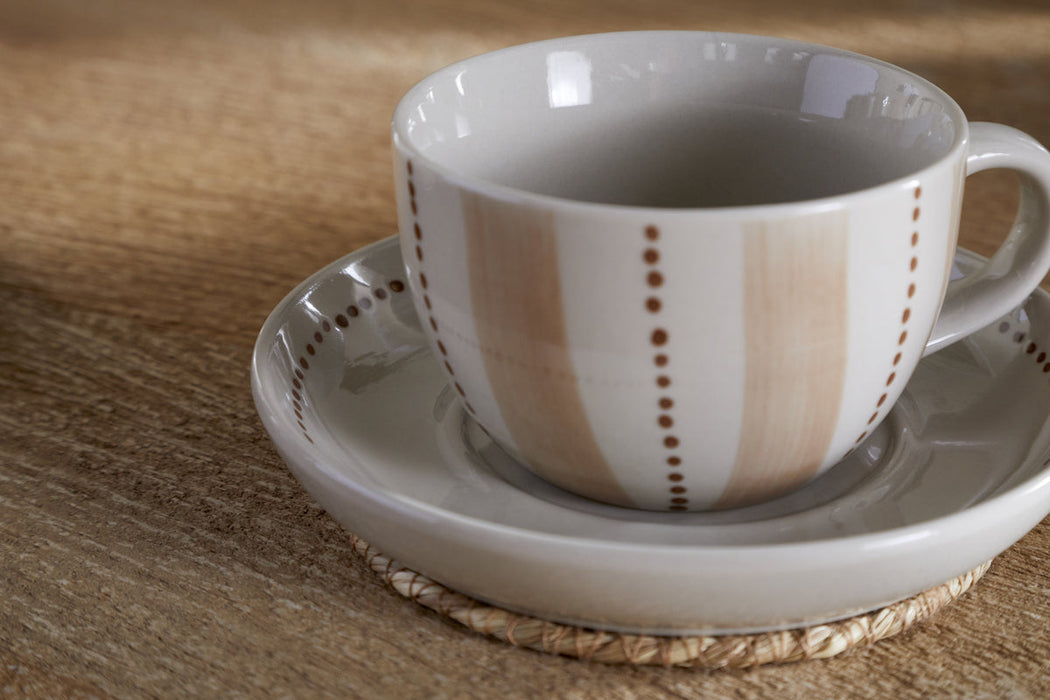 Patthar Cup Saucer Cream Clay